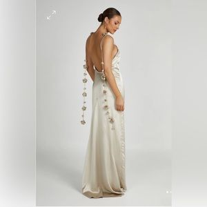 MESHKI: Elenora Dress, Champagne size Small